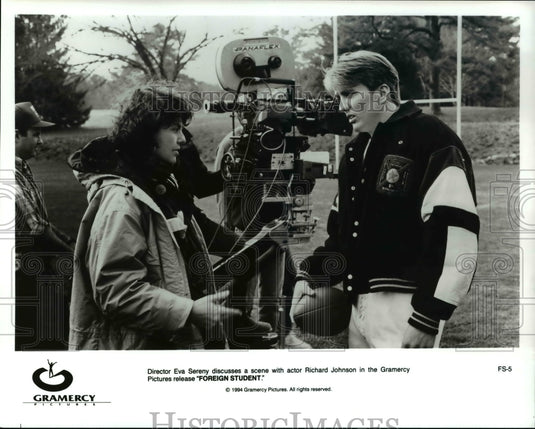 1995 Eva Sereny director and Richard Johnson in Foreign Student - Historic Images