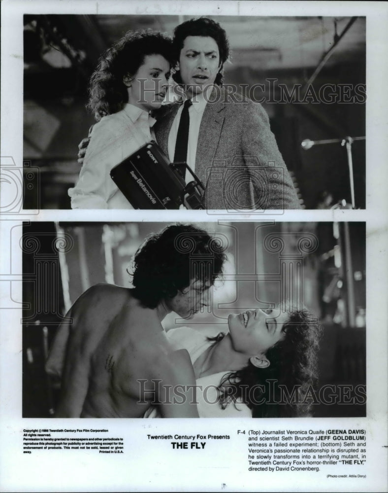 1986 Press Photo Geena Davis, Jeff Goldblum in The Fly - cvp45888-Historic Images