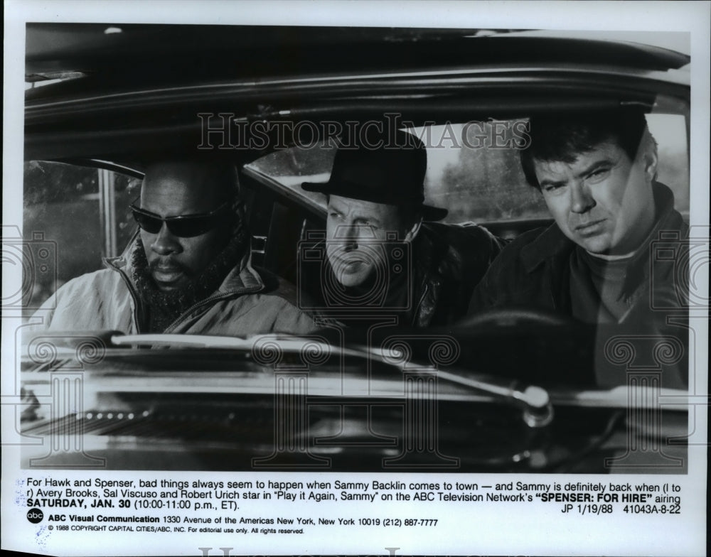 1988, Avery Brooks, Sal Viscuso, Robert Urich in Spenser: For Hire - Historic Images