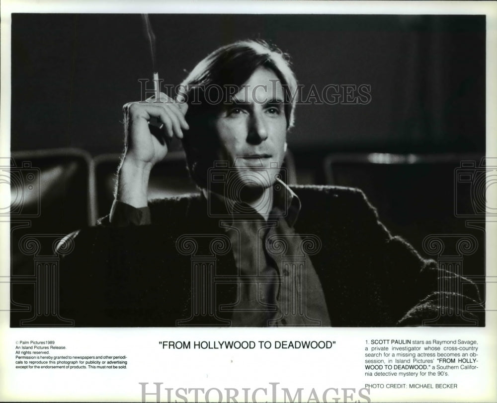 1990 Press Photo Scott Paulin as Raymond Savage in From Hollywood to Deadwood - Historic Images