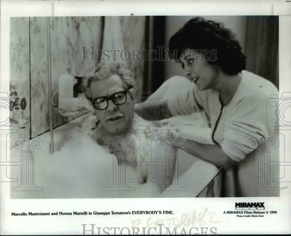 1991 Marcello Mastroianni and Norma Martelli in Everybody&#39;s Fine - Historic Images