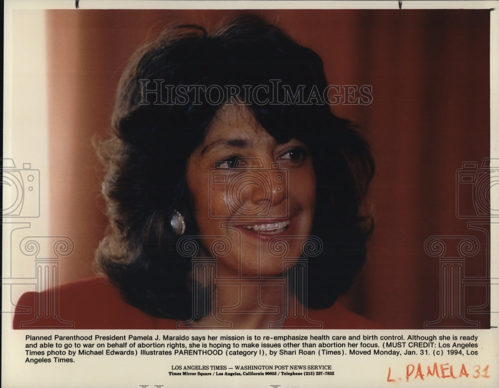 Press Photo Planned Parenthood President Pamela J. Maraldo - Historic Images