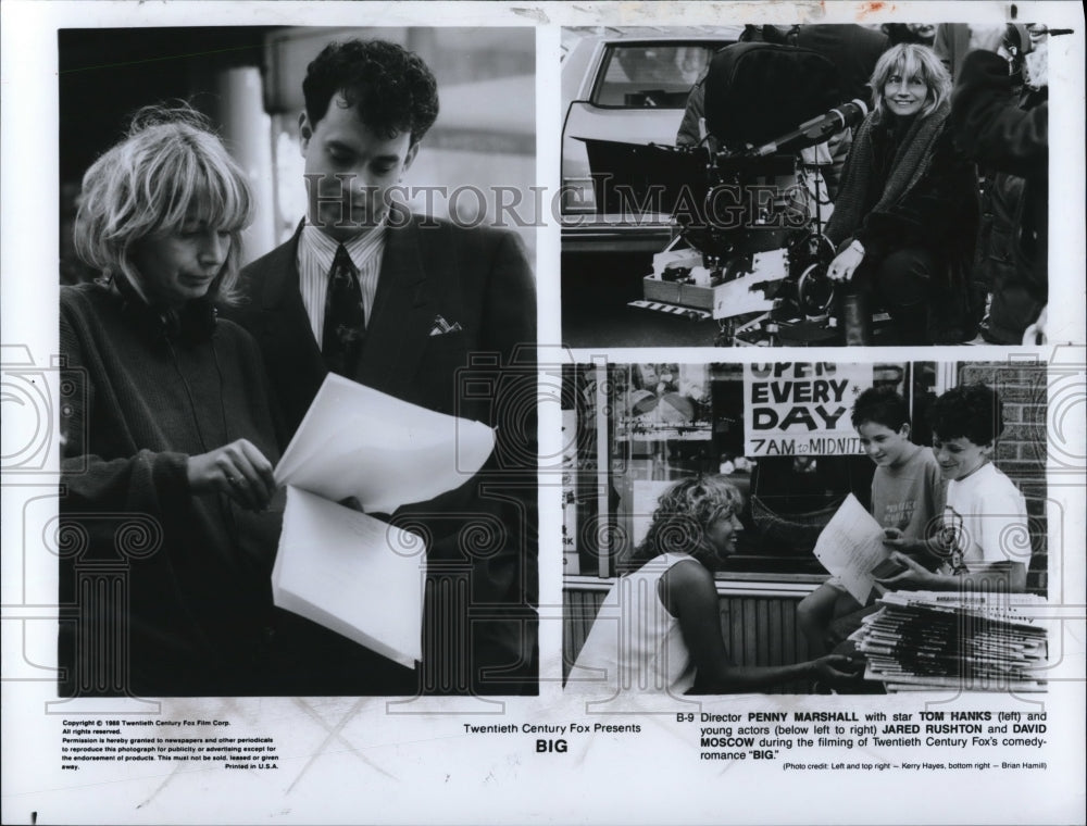 1988 Press Photo Penny Marshall Tom Hanks Jared Rushton in BIG - cvp46479 - Historic Images