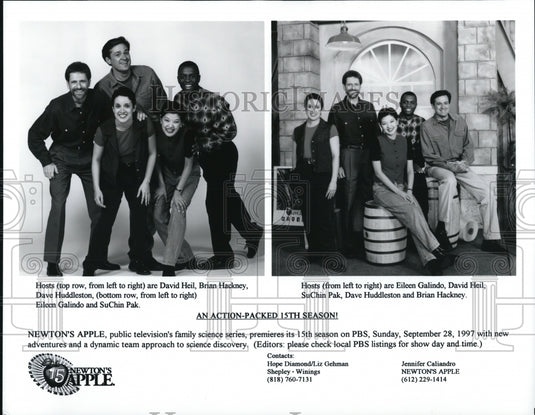 Press Photo Eileen Galindo David Heil SuChin Pak Dave Huddles Newton's Apple-Historic Images