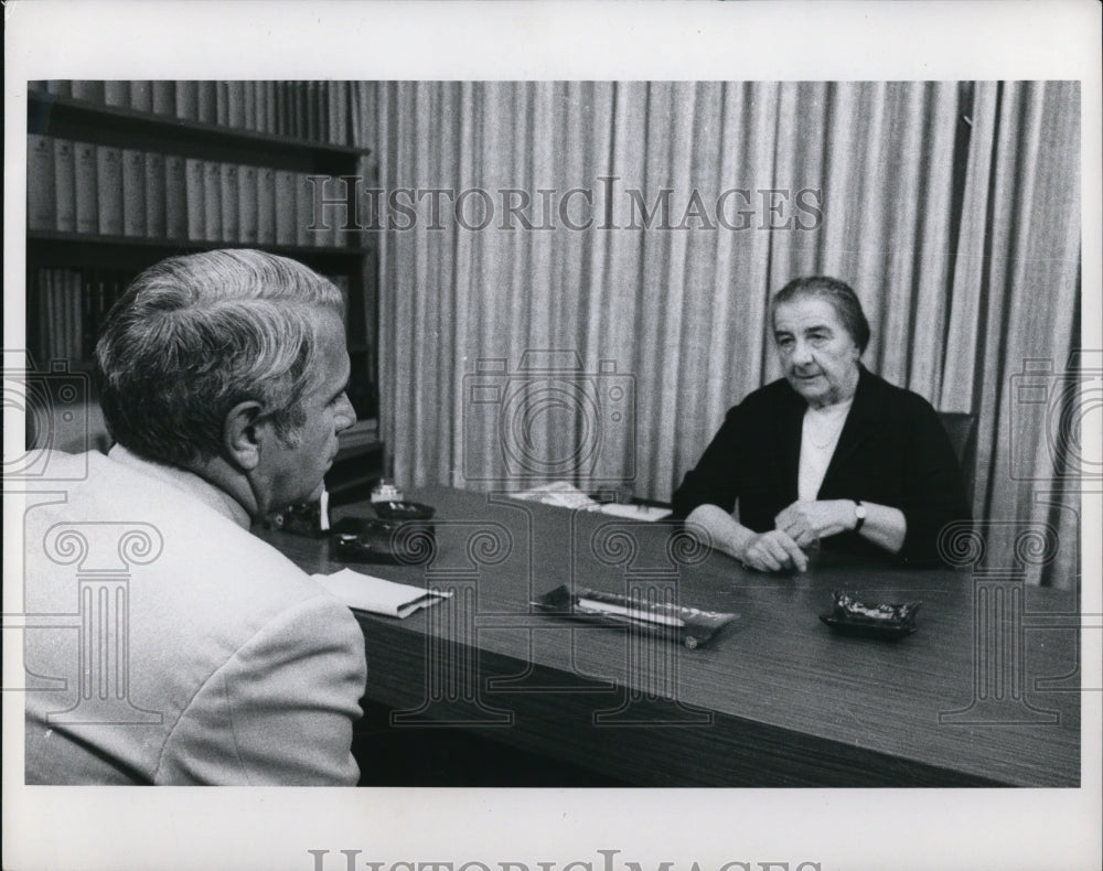 1971 Press Photo Israel Prime Minister Golde Meir Harry Reasoner ABC-TV-Historic Images