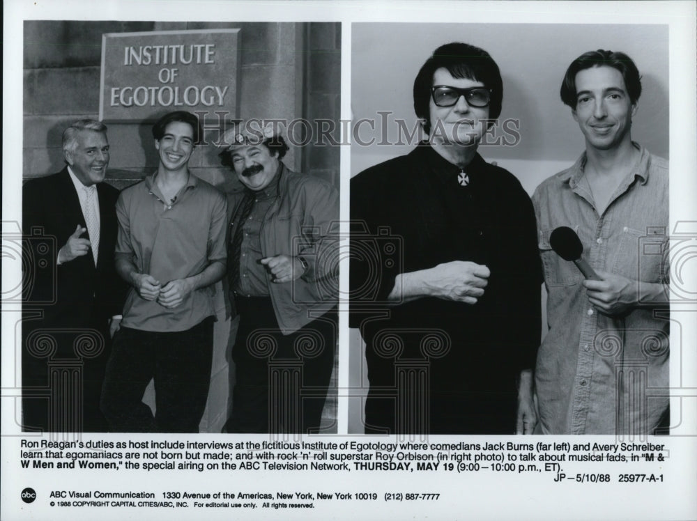 1988 Press Photo Ron Reagan Jack Burns "M & W Men and Woman" - cvp46577-Historic Images