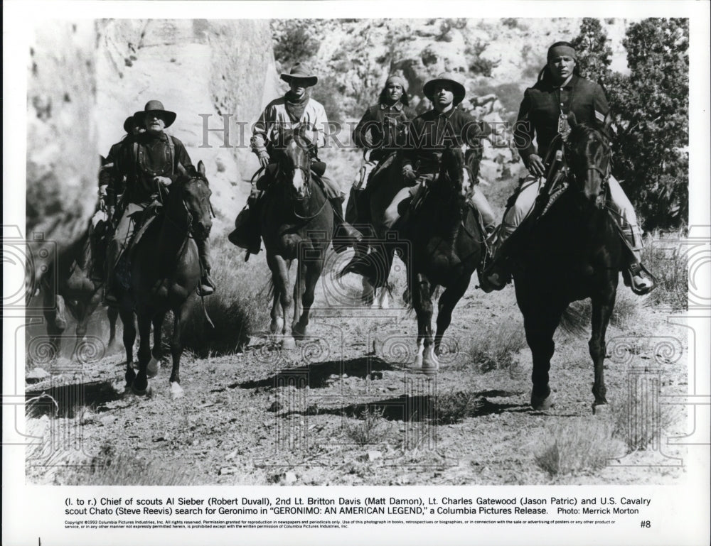 1994, Robert Duvall Matt Damon &quot;Geronimo An American Legend&quot; - Historic Images