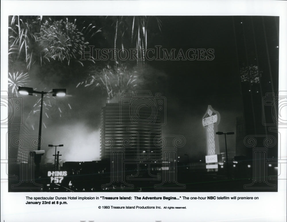 1993 Dunes Hotel Implosion in Treasure Island Adventure Begins - Historic Images