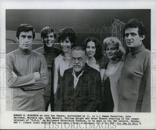 Undated Press Photo Edward G. Robinson James Farentino "U.S.A." - Historic Images