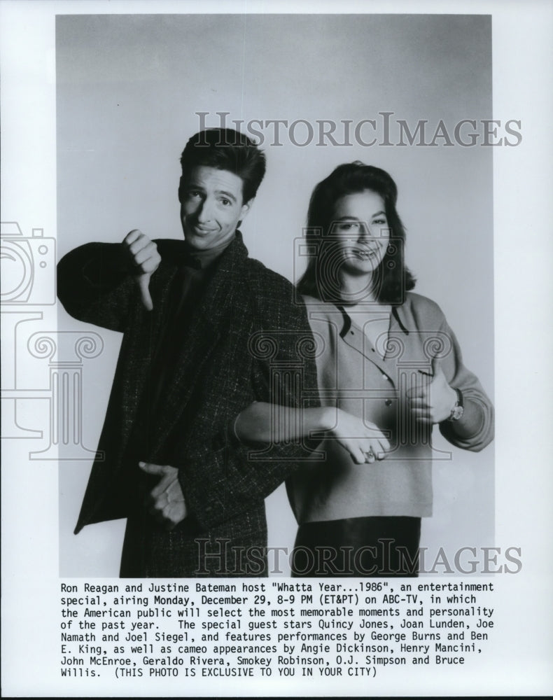 1986 Ron Reagan and Justine Bateman host Whatta Year 1986 - Historic Images