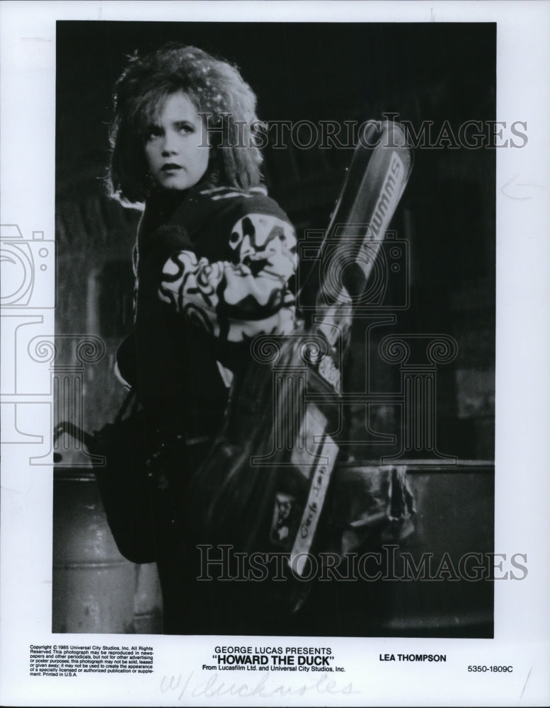 1986 Press Photo Lea Thompson stars in Howard the Duck movie film - cvp48473 - Historic Images