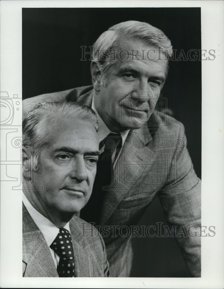 1972 Press Photo Howard K. Smith and Harry Reasoner host Election Night on ABC-Historic Images