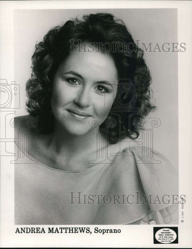 1989 Press Photo Andrea Matthews, soprano - cvp49059- Historic Images