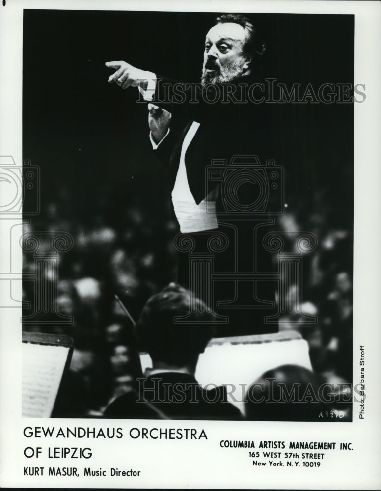 1985 Press Photo Kurt Masur, Music Director Gewandhaus Orchestra of Leipzig - Historic Images