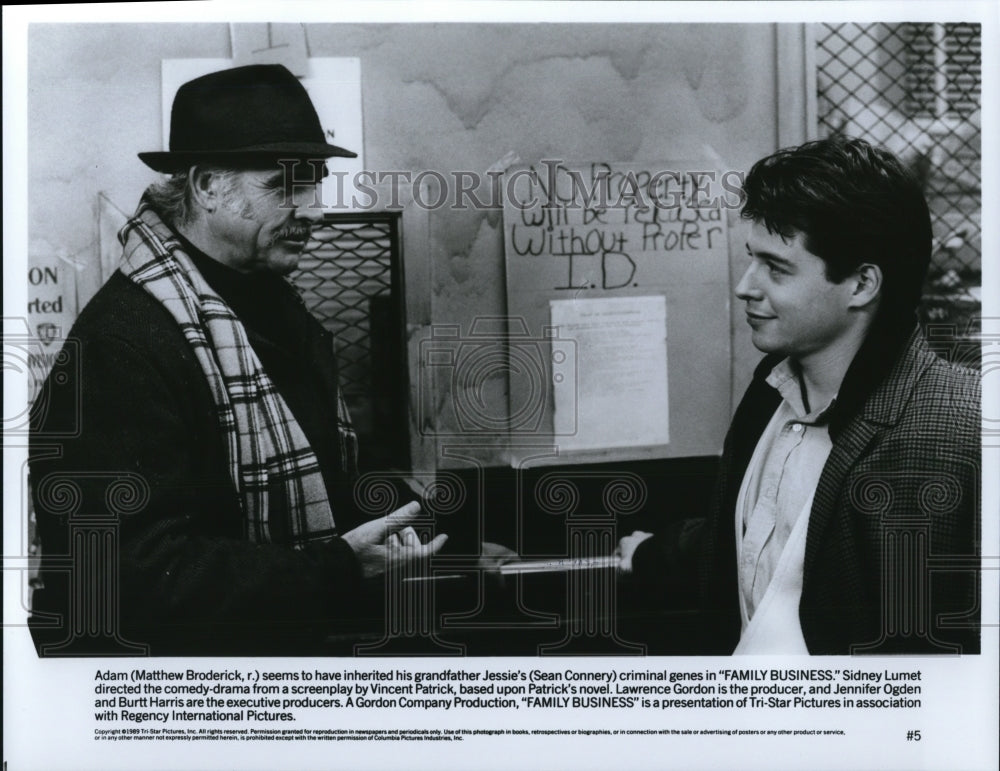 1989 Press Photo Matthew Broderick Sean Connery in Family Business - cvp49841-Historic Images