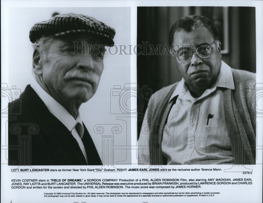 1989 Press Photo James Earl Jones and Burt Lancaster in Field of Dreams-Historic Images