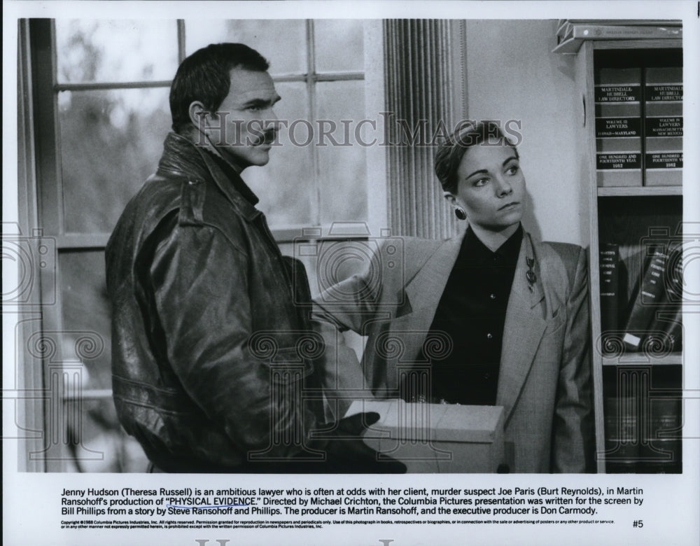 1989, Burt Reynolds &amp; Theresa Russell in Physical Evidence - Historic Images