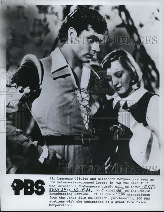 1978 Press Photo Sir Laurence Olivier Elisabeth Bergner As You Like It-Historic Images