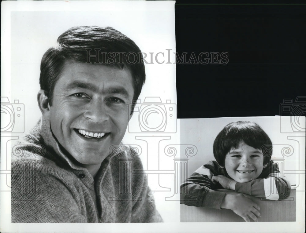 Press Photo Bill Bixby and Brandon Cruz in The Courtship of Eddie's Fa ...