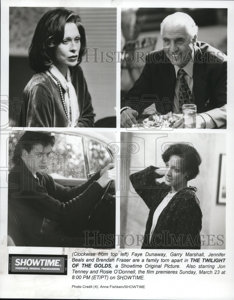 1997 Press Photo Faye Dunaway Garry Marshall Jennifer Beals and Brendan Fraser- Historic Images