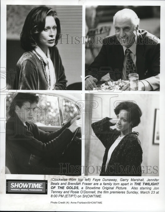 1997 Press Photo Faye Dunaway Garry Marshall Jennifer Beals and Brendan Fraser- Historic Images
