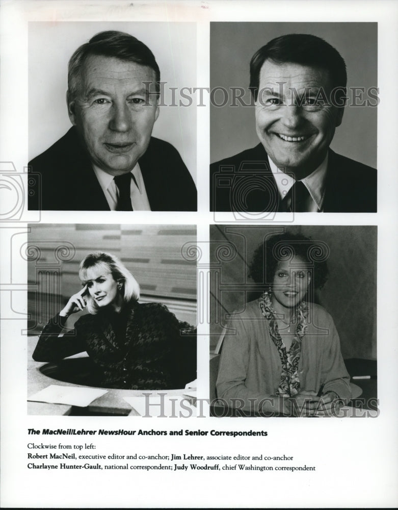 1995, Robert MacNeil Jim Lehrer Charlayne Hunter-Gault Judy Woodruff - Historic Images