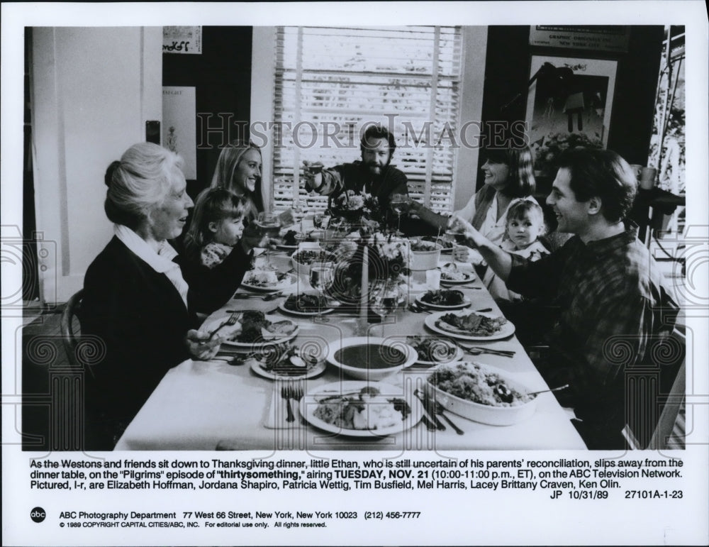 1989 Press Photo Elizabeth Hoffman Jordane Shapiro Patricia Wettig Tim Busfield - Historic Images