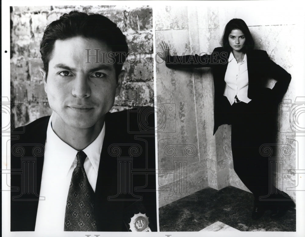 1999, Benjamin Bratt and Jill Hennessy "Law & Order" - cvp51504 - Historic Images