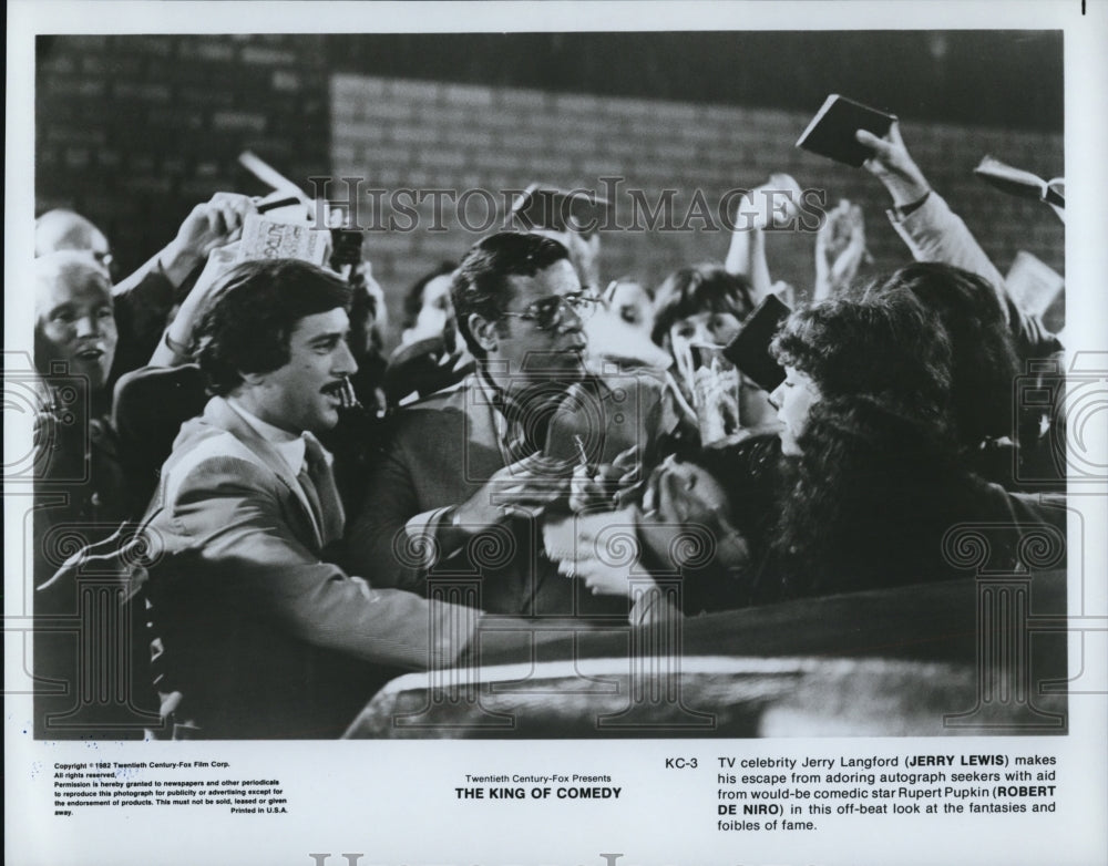 1986, Jerry Lewis Robert DeNiro star in The King of Comedy - Historic Images