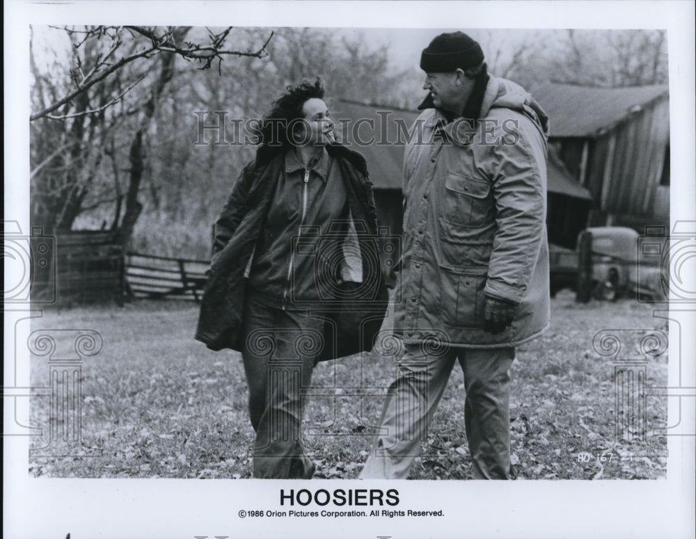 1987 Press Photo Barbara Hershey and Gene Hackman star in Hoosiers - cvp51620- Historic Images