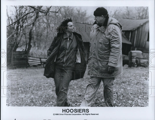 1987 Press Photo Barbara Hershey and Gene Hackman star in Hoosiers - cvp51620- Historic Images