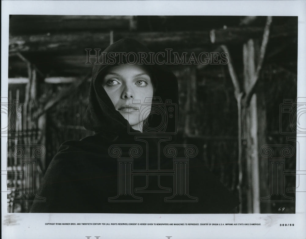 1985 Press Photo Michelle Pfeiffer stars in Ladyhawk - cvp51684- Historic Images