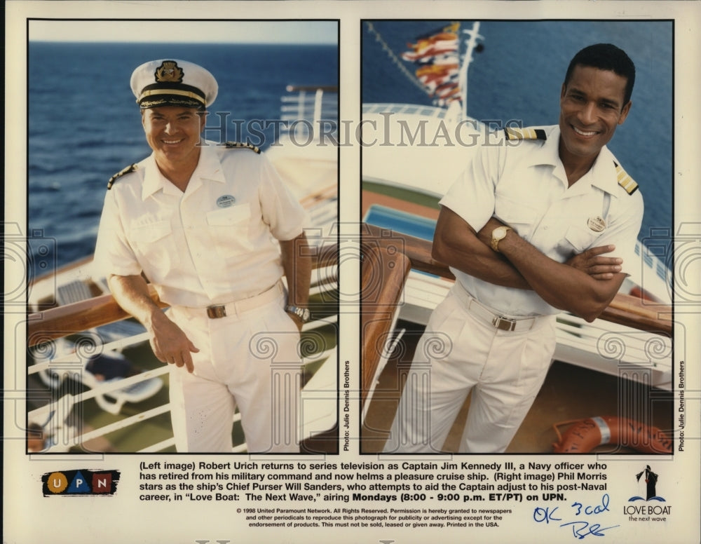 1998, Robert Urich Phil Morris star in Love Boat The Next Wave - Historic Images