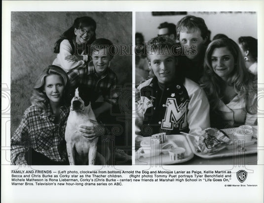 1999 Press Photo Arnold the Dog Monique Lanier Kellie Martin in Life Goes On - Historic Images