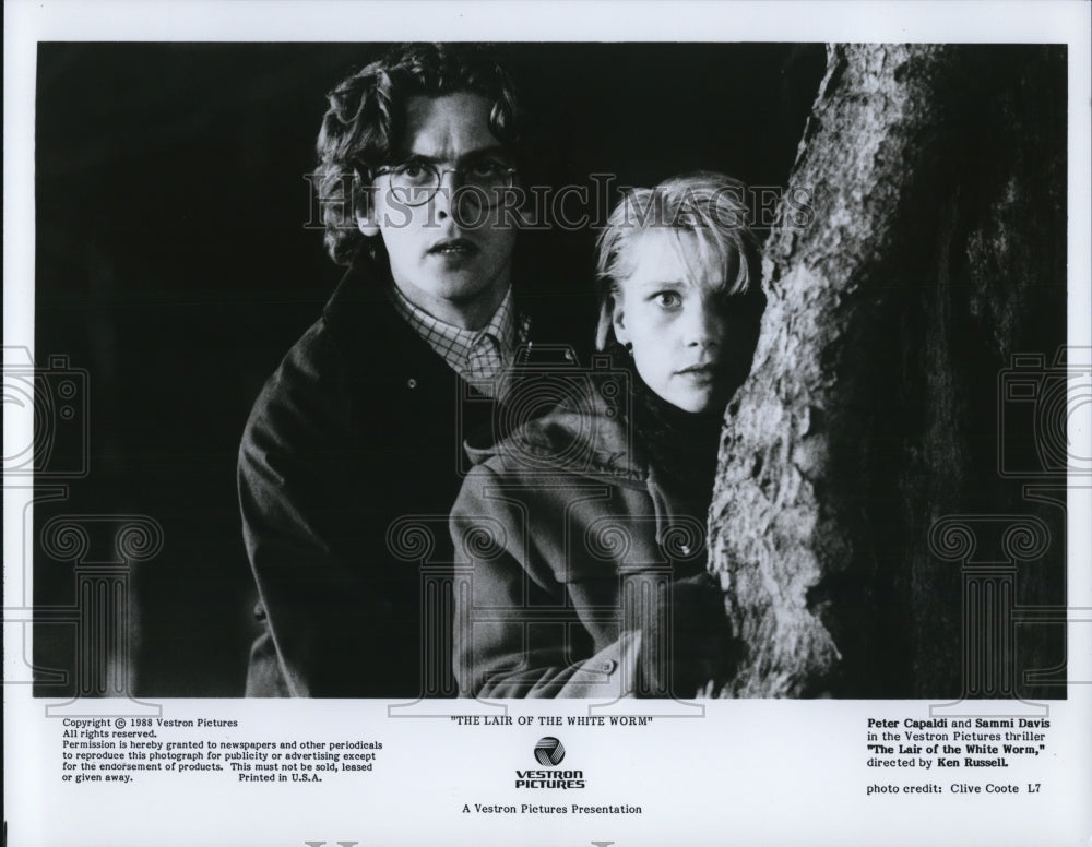 1988 Press Photo Peter Capaldi and Sammie Davis in The Lair of the White Worm - Historic Images