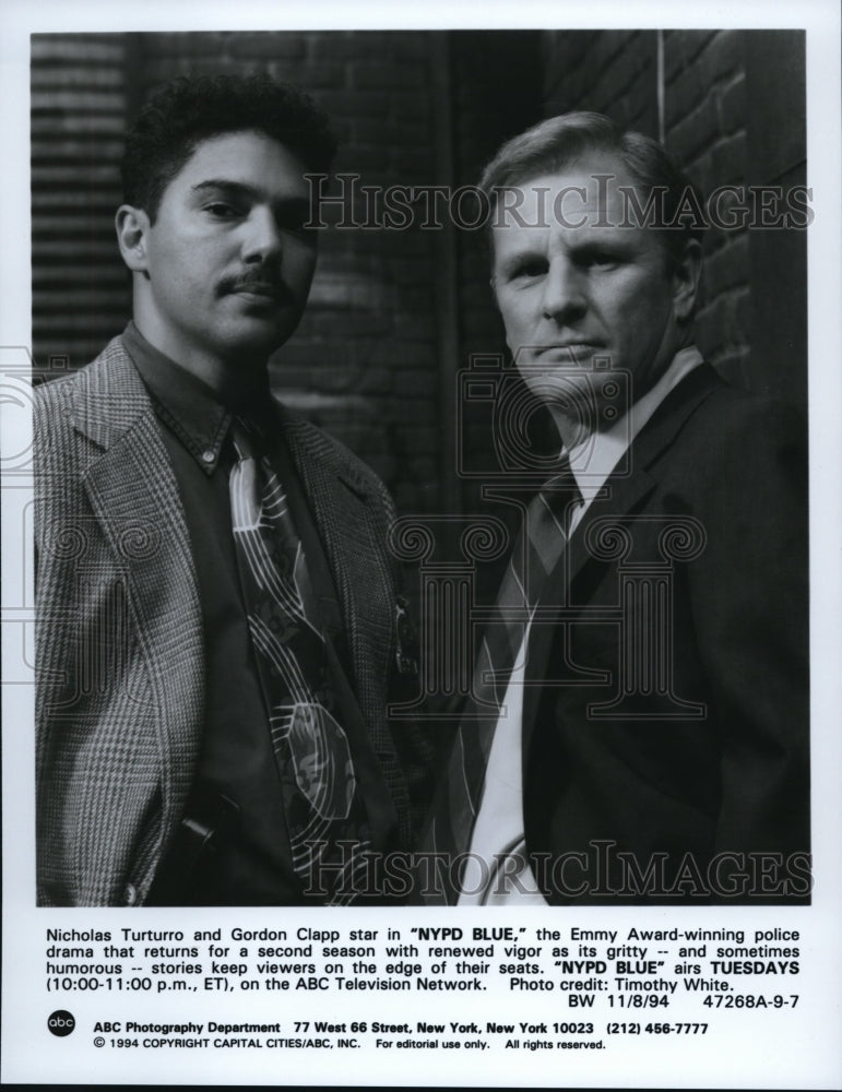 1994 Gordon Claoo &amp; Nicolas Turturro in NYOD Blue - Historic Images