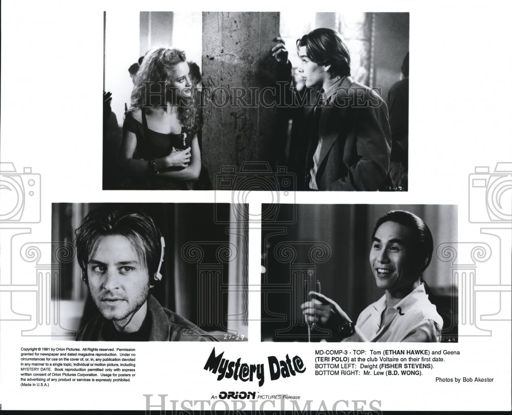 1992 Ethan Hawke, Teri Polo, Fisher Stevens, BD Wong in Mystery Date - Historic Images