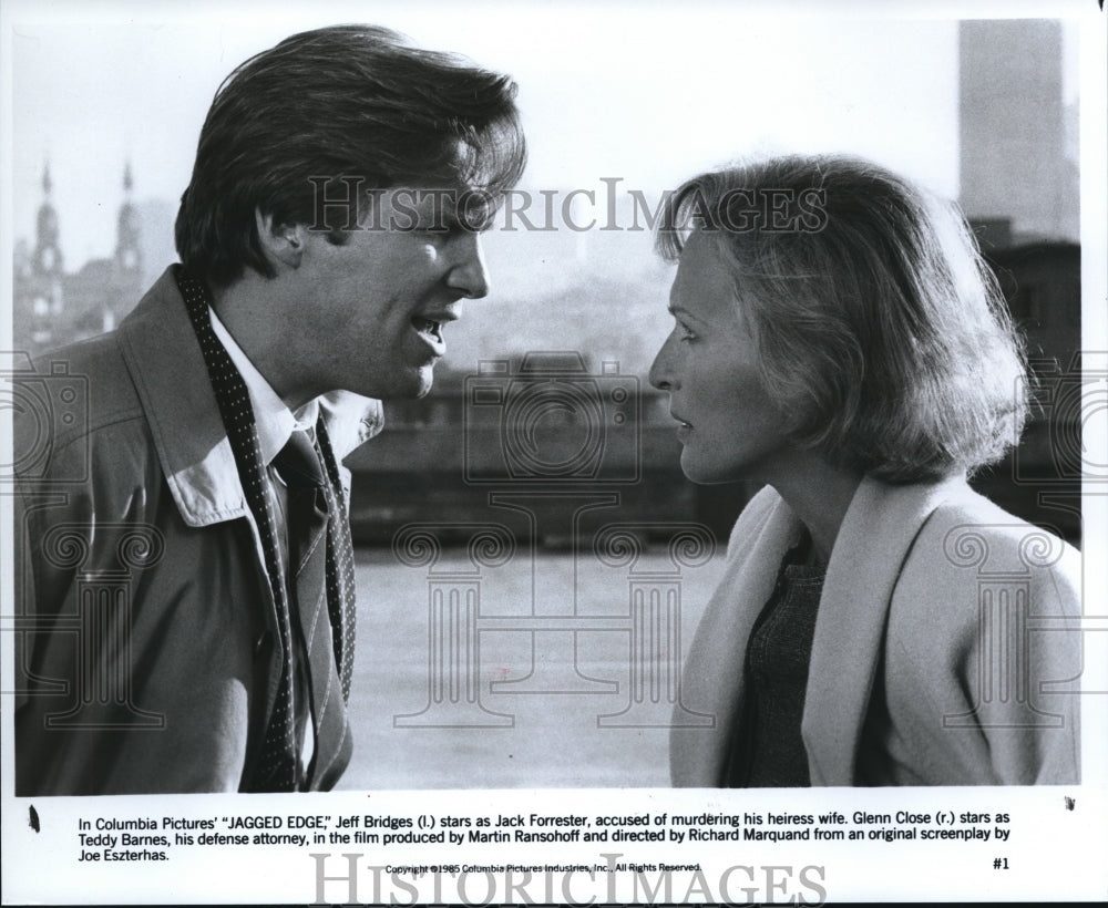 1988 Jeff Bridges and Glenn Close in Jagged Edge - Historic Images