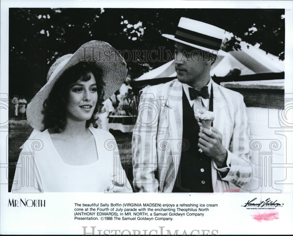 1988 Virginia Madsen & Anthony Edwards in Mr North  - Historic Images