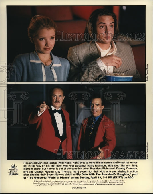 Undated Press Photo Will Friedle Elisabeth Harnois Jay Thomas and Dabney Coleman - Historic Images