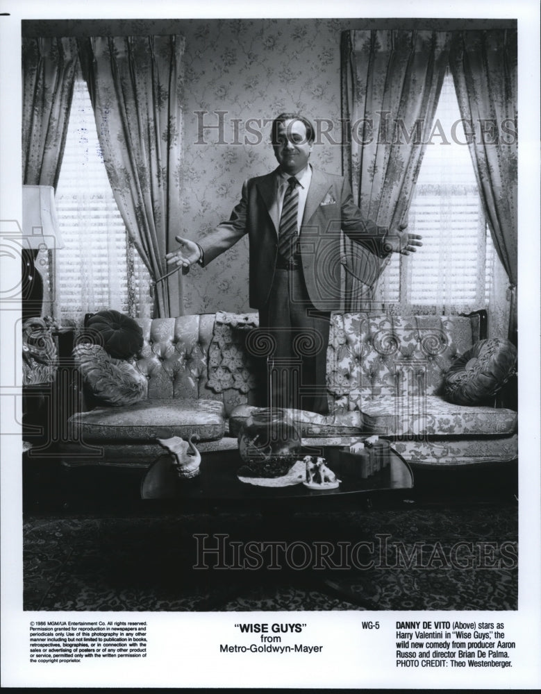 1986 Press Photo Danny DeVito in Wise Guys-Historic Images