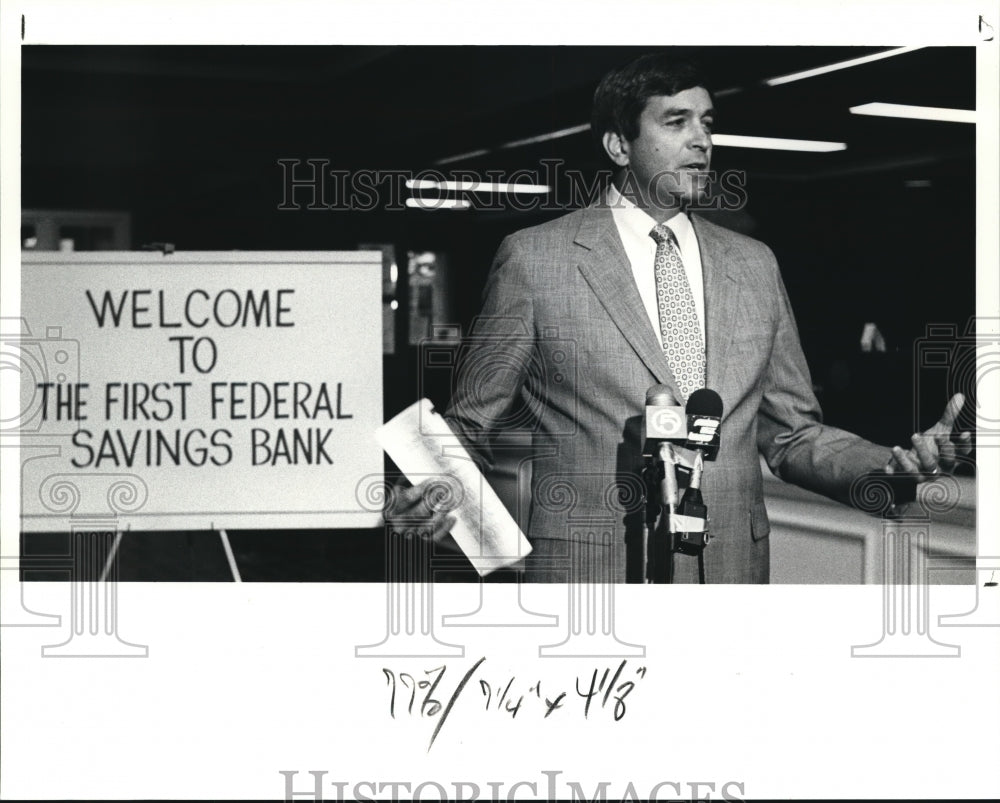 1990, Charles J. Koch Businessman First Federal Savings Bank - Historic Images