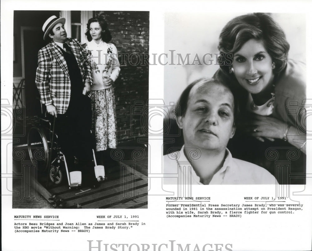 1991 Beau Bridges Joan Allen James Brady and Sarah Brady - Historic Images