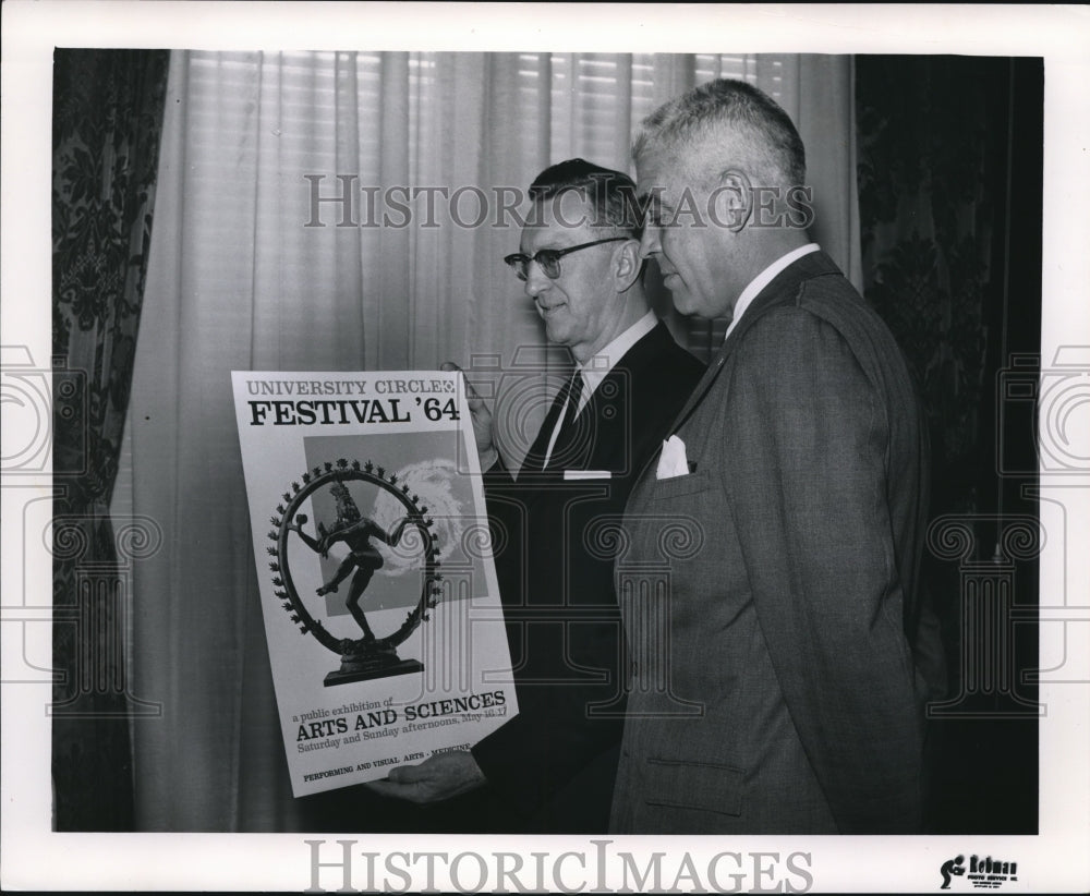 1954 Press Photo Neil Carothers Pres Univ Circle Mayor Locher-Historic Images