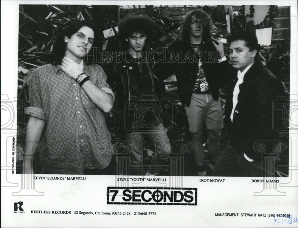 1989 7 Seconds Kevin Marvelli Steve Marvelli Troy Mowat B. Adams - Historic Images