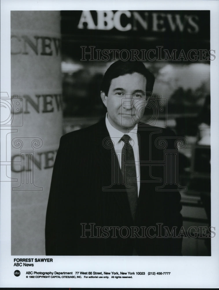 1992 Press Photo Forrest Sawyer anchor on ABC News - Historic Images