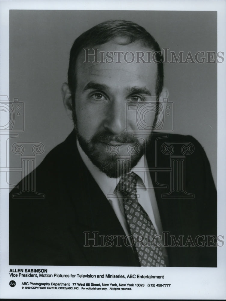 1989 Press Photo Allen Sabinson Vice President Motion Pictures for Television- Historic Images