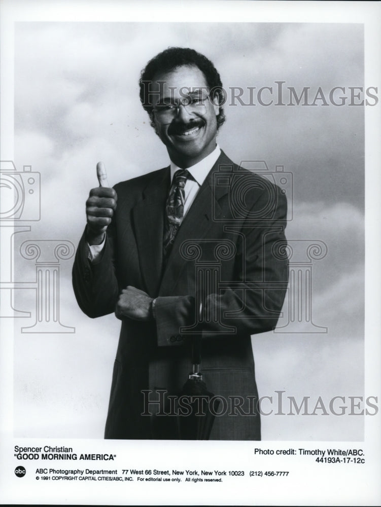 1991 Press Photo Spencer Christian anchor on Good Morning America - cvp53903- Historic Images