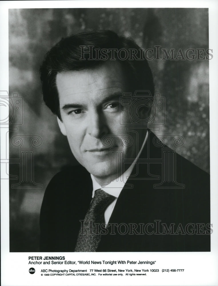 1989 Press Photo Peter Jennings Anchor Senior Editor World News Tonight- Historic Images