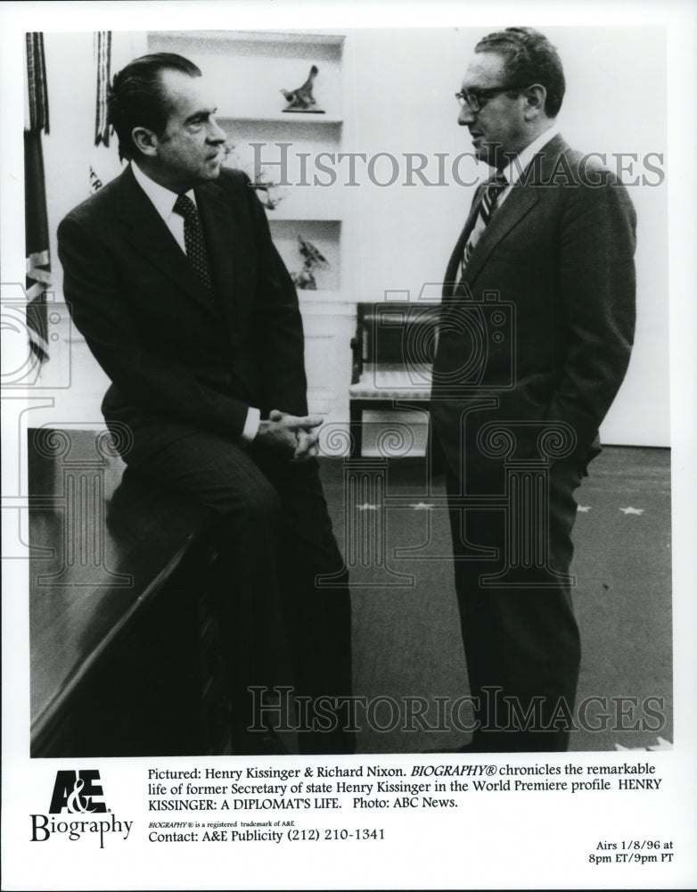 1996, Henry Kissinger Richard Nixon in Biography TV special - Historic Images